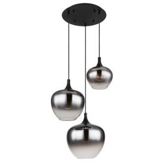 Globo 15548-3H - Luster Maxy 3xE27, Ø480, matná čierna/dymová