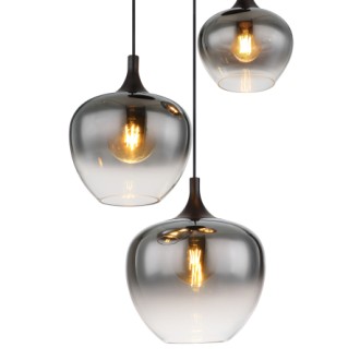 Globo 15548-3H - Luster Maxy 3xE27, Ø480, matná čierna/dymová