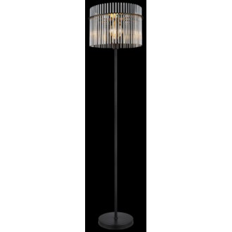 Globo 15698S - Dizajnová stojacia lampa Gorley 1xE27, Ø380, matná čierna/dymové sklo