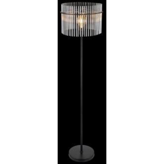 Globo 15698S - Dizajnová stojacia lampa Gorley 1xE27, Ø380, matná čierna/dymové sklo