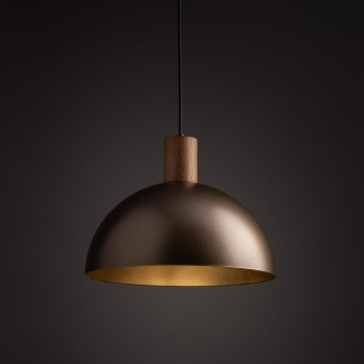 TK Lighting 4508 - Drevený luster Oslo brown 1xE27, Ø335mm, hnedá/orech