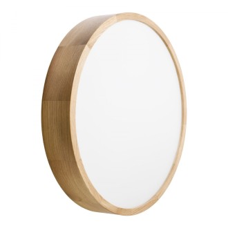 Temar CLEO DR575 OAK - Stropné drevené svietidlo CLEO OAK Ø575, 5xE27, dub/sklo