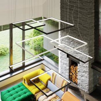 Thoro TH.169 - LED luster TUULA L čierna 4000K 50W 8096lm