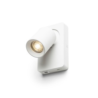 Rendl R13763 - Bodové nástenné svietidlo Voltera 1xGU10, USB, biela