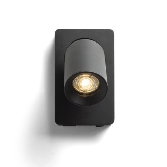 Rendl R13764 - Bodové nástenné svietidlo Voltera 1xGU10, USB, čierna