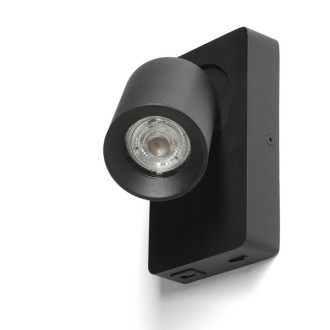 Rendl R13764 - Bodové nástenné svietidlo Voltera 1xGU10, USB, čierna