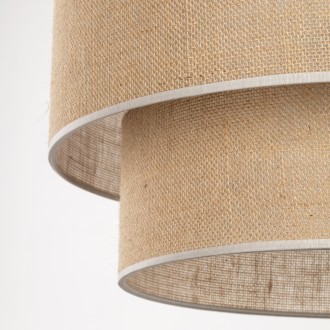 TK Lighting 5419 - Textilný luster Calisto 1xE27, Ø500, juta/čierna
