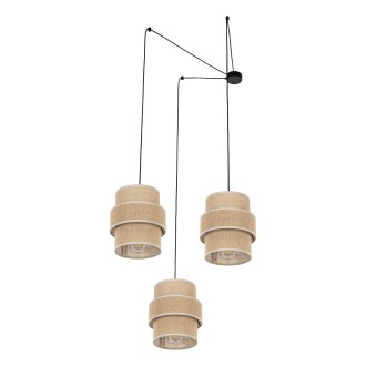 TK Lighting 5403 - Textilný luster Calisto 3xE27, juta/čierna