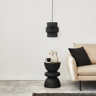 TK Lighting 5306 - Textilný luster Calisto 1xE27, Ø200, čierna