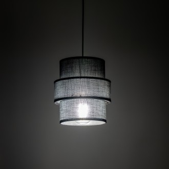 TK Lighting 5306 - Textilný luster Calisto 1xE27, Ø200, čierna