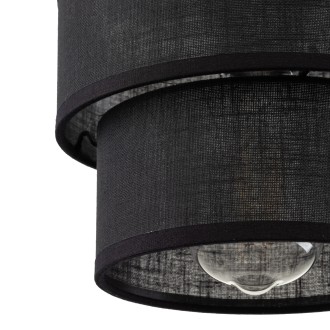TK Lighting 5306 - Textilný luster Calisto 1xE27, Ø200, čierna