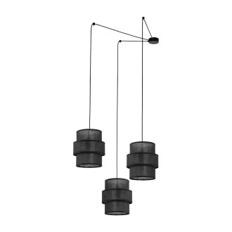 TK Lighting 5976 - Textilný luster Calisto 3xE27, čierna