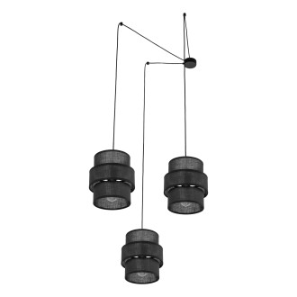 TK Lighting 5976 - Textilný luster Calisto 3xE27, čierna