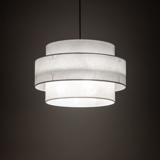 TK Lighting 5363 - Textilný luster Calisto 3xE27, Ø500, biela/čierna