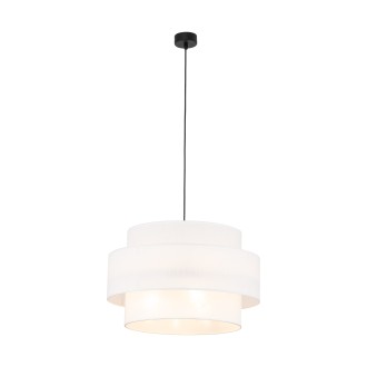 TK Lighting 5363 - Textilný luster Calisto 3xE27, Ø500, biela/čierna