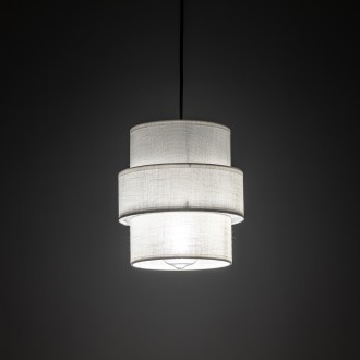 TK Lighting 5094 - Textilný luster Calisto 1xE27, Ø200, biela/čierna