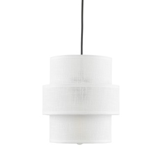 TK Lighting 5094 - Textilný luster Calisto 1xE27, Ø200, biela/čierna