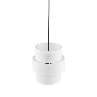 TK Lighting 5094 - Textilný luster Calisto 1xE27, Ø200, biela/čierna