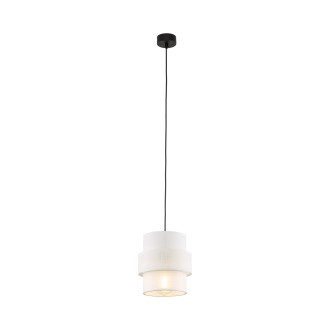 TK Lighting 5094 - Textilný luster Calisto 1xE27, Ø200, biela/čierna