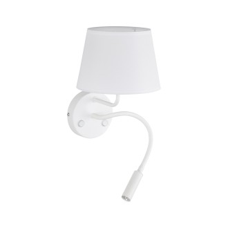 TK Lighting 10080 - Textilná nástenná lampička Maja 1xE27 + 1xG9, biela