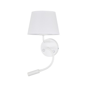 TK Lighting 10080 - Textilná nástenná lampička Maja 1xE27 + 1xG9, biela