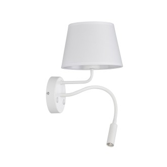 TK Lighting 10080 - Textilná nástenná lampička Maja 1xE27 + 1xG9, biela