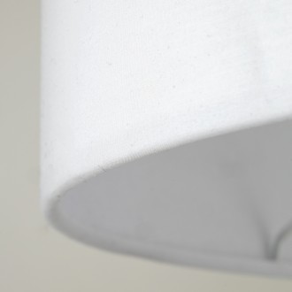 TK Lighting 6637 - Stojacia textilná lampa Umberto 1xE27, Ø700, biela/zlatá