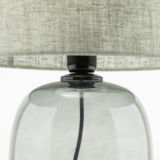 TK Lighting 5989 - Stolná textilná lampička Melody 1xE27, Ø300, grafit/zelená