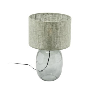 TK Lighting 5989 - Stolná textilná lampička Melody 1xE27, Ø300, grafit/zelená