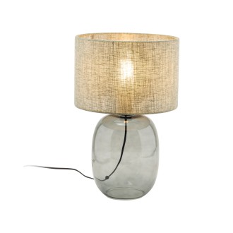 TK Lighting 5989 - Stolná textilná lampička Melody 1xE27, Ø300, grafit/zelená