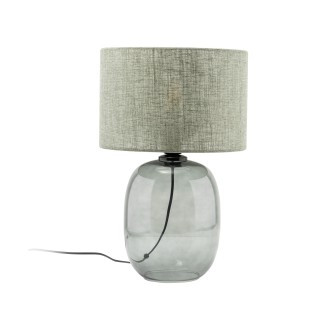 TK Lighting 5989 - Stolná textilná lampička Melody 1xE27, Ø300, grafit/zelená
