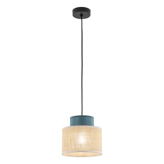 TK Lighting 3257 - Textilný luster Duo 1xE27, Ø200, prírodná/zelená
