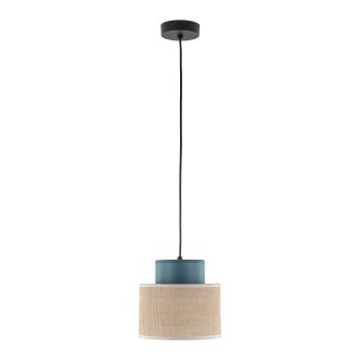 TK Lighting 3257 - Textilný luster Duo 1xE27, Ø200, prírodná/zelená