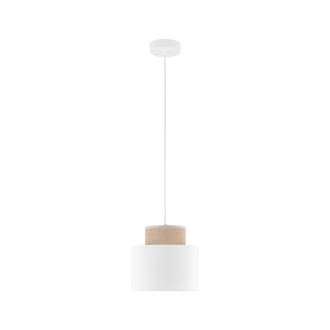 TK Lighting 10078 - Luster Duo white 1xE27, Ø200, biela/juta