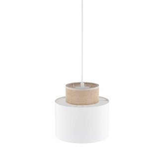 TK Lighting 10078 - Luster Duo white 1xE27, Ø200, biela/juta