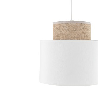 TK Lighting 10078 - Luster Duo white 1xE27, Ø200, biela/juta
