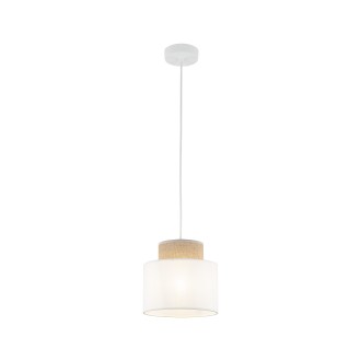 TK Lighting 10078 - Luster Duo white 1xE27, Ø200, biela/juta
