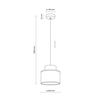 TK Lighting 10078 - Luster Duo white 1xE27, Ø200, biela/juta