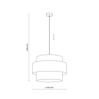 TK Lighting 2758 - Textilný luster Trio 1xE27, Ø500, multicolor