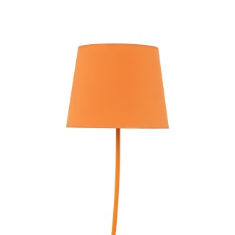 TK Lighting 6644 - Stojacia textilná lampa Nicola, 1xE27, Ø440, oranžová