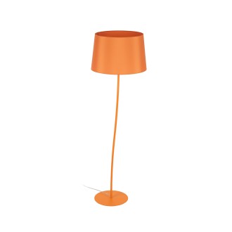 TK Lighting 6644 - Stojacia textilná lampa Nicola, 1xE27, Ø440, oranžová