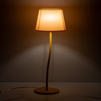 TK Lighting 6641 - Stolná textilná lampička Nicola, 1xE27, Ø200, žltá