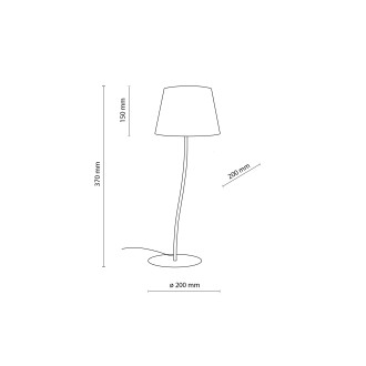 TK Lighting 6641 - Stolná textilná lampička Nicola, 1xE27, Ø200, žltá