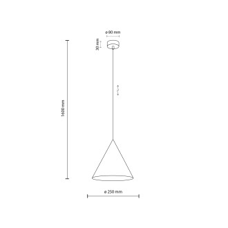 TK Lighting 6630 - Luster Cono 1xE27, Ø250, čierna