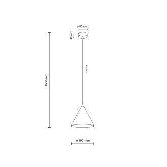 TK Lighting 10077 - Luster Cono S 1xE27, Ø190, žltá