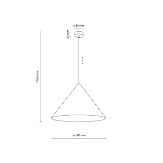 TK Lighting 10087 - Luster Cono XL 1xE27, Ø500, mätová