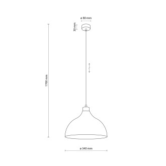 TK Lighting 6927 - Luster Cap 1xE27, Ø340, tehlová/borovica