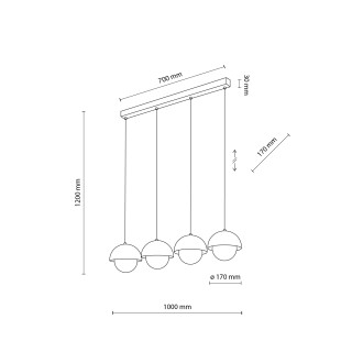 TK Lighting 10213 - Luster Bono 4xG9, béžová/biela