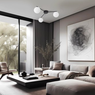 TK Lighting 10261 - Stropné svietidlo Elton 3xG9, 565x510, čierna/biela