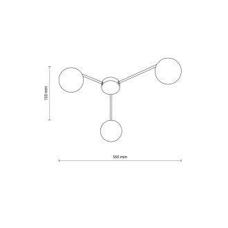 TK Lighting 10261 - Stropné svietidlo Elton 3xG9, 565x510, čierna/biela